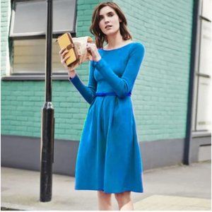 BODEN blue Lindsey pique textured ponte dress